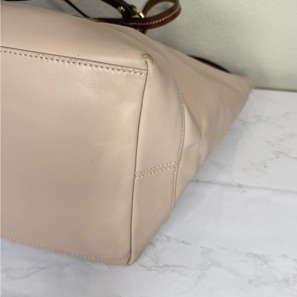 Dooney & Bourke Wexford Leather Tilly Large Tote Shoulder Bag Cream Brown - Picture 10 of 15